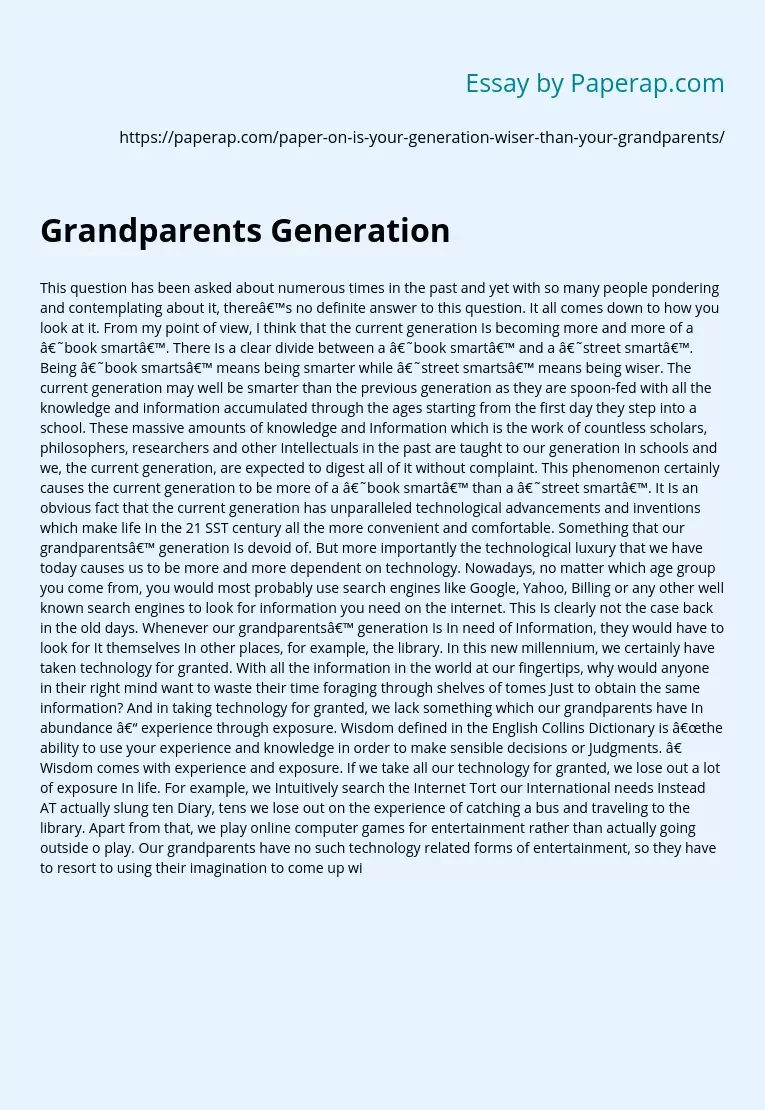 Grandparents Generation