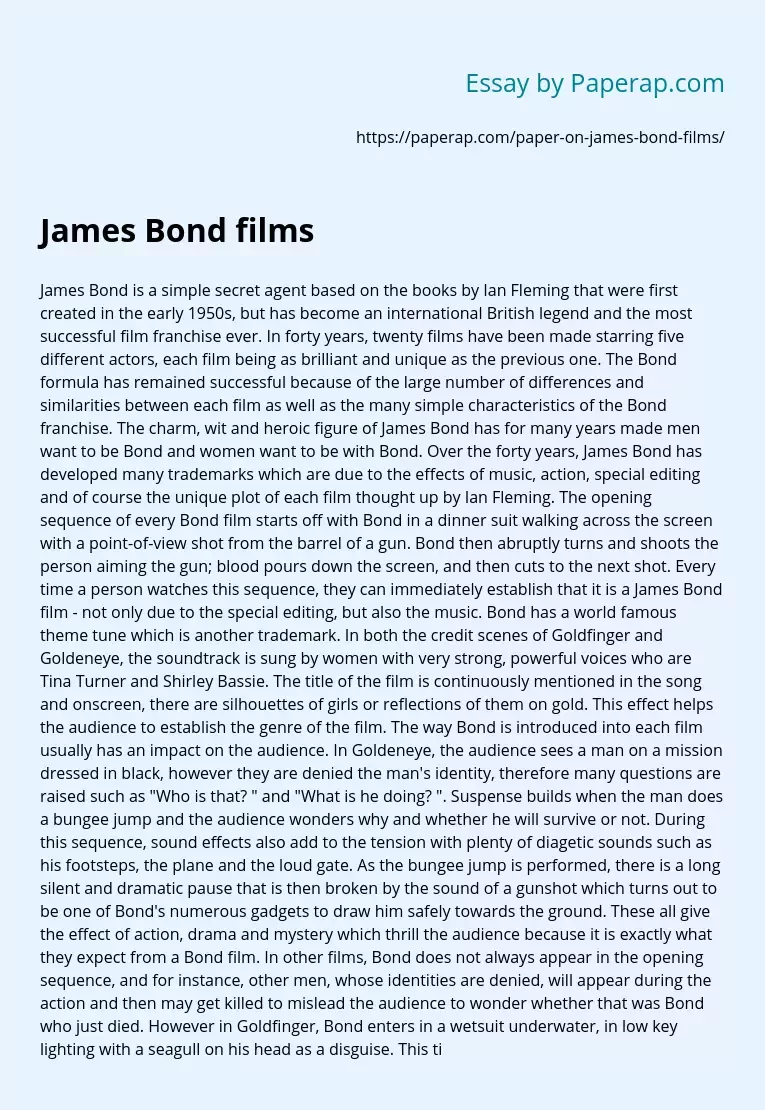 Bondiana: James Bond Films