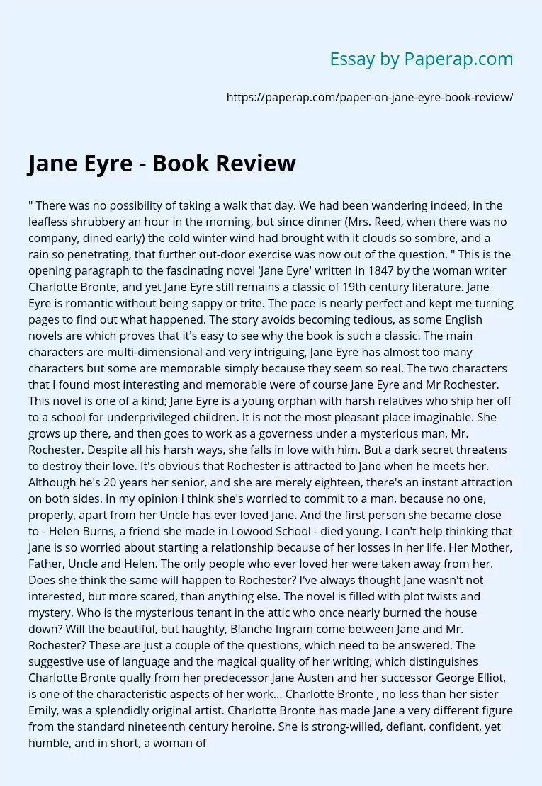Jane Eyre - Book Review