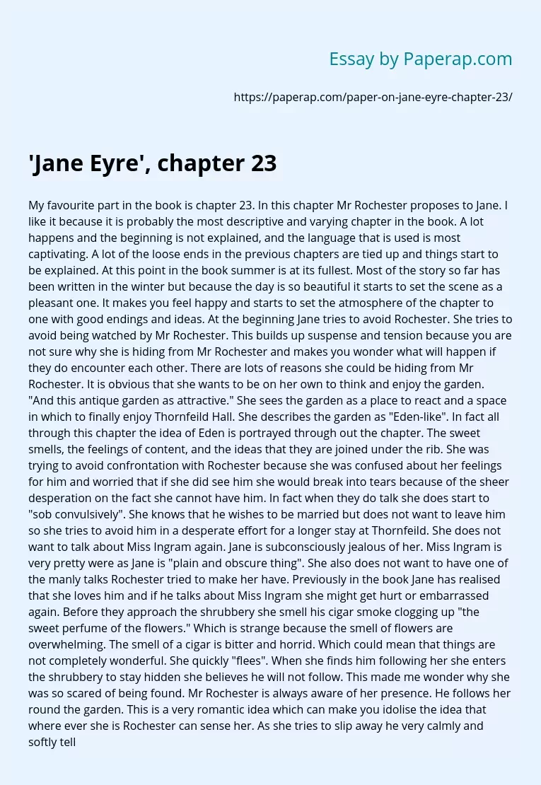 'Jane Eyre', chapter 23