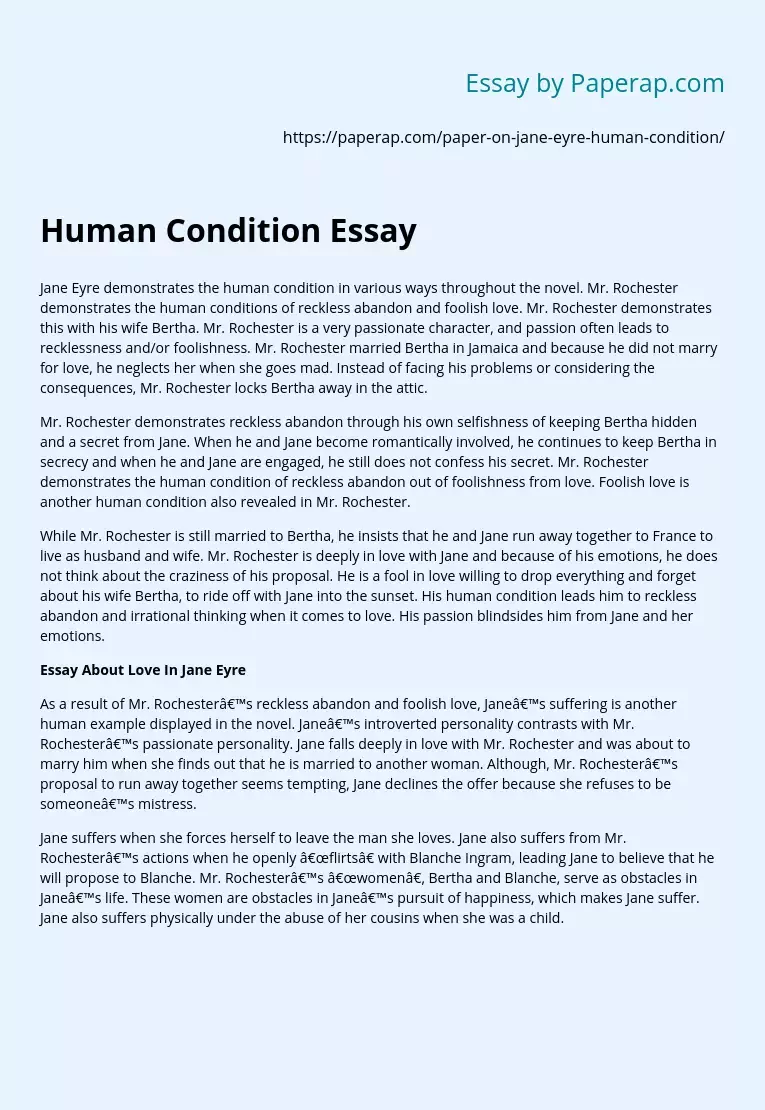 Human Condition Essay
