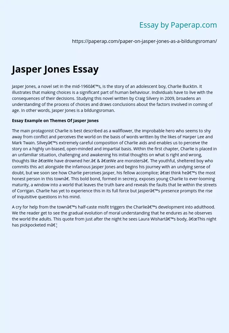Jasper Jones as a Bildungsroman Essay