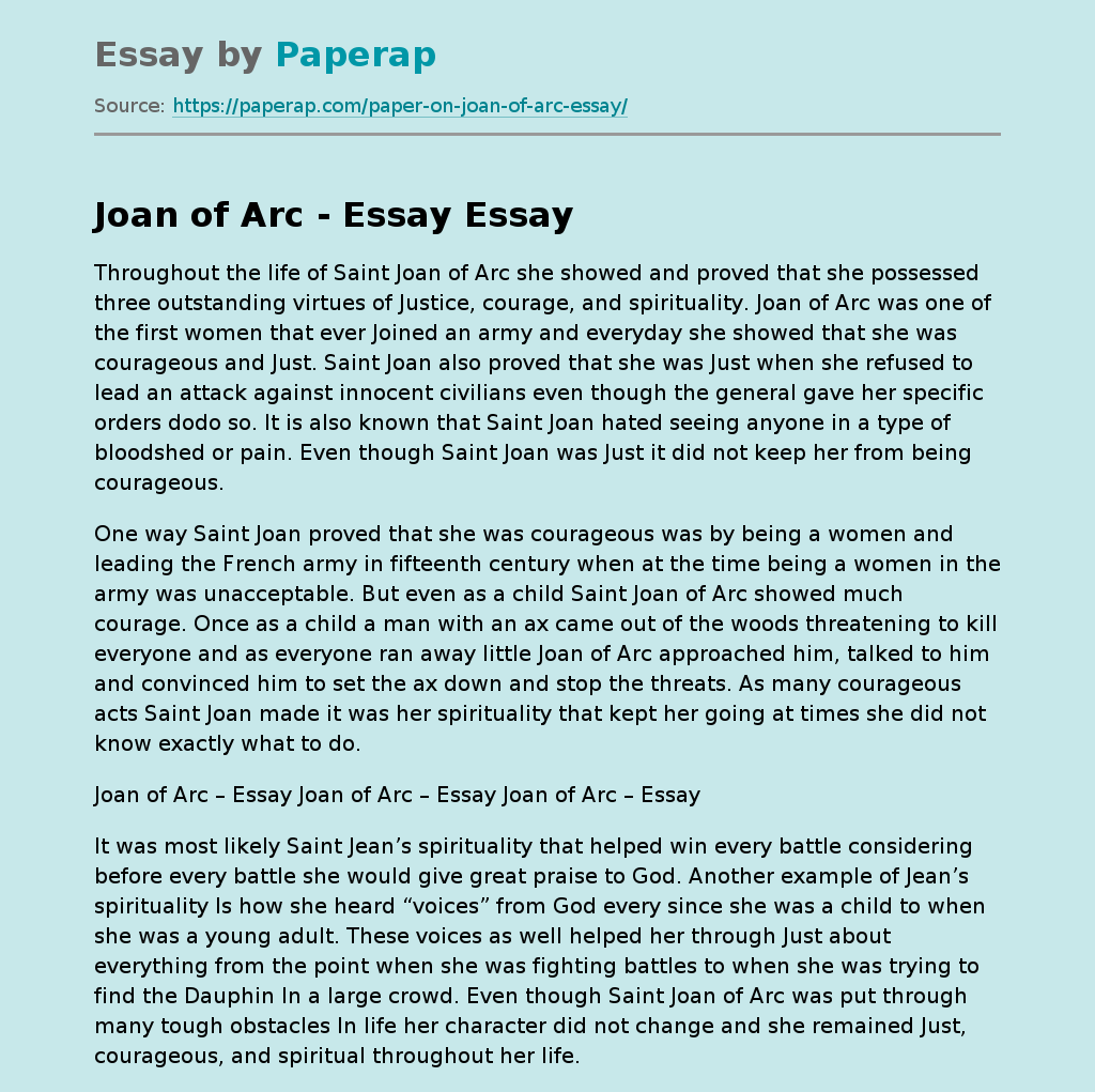 Joan of Arc - Essay