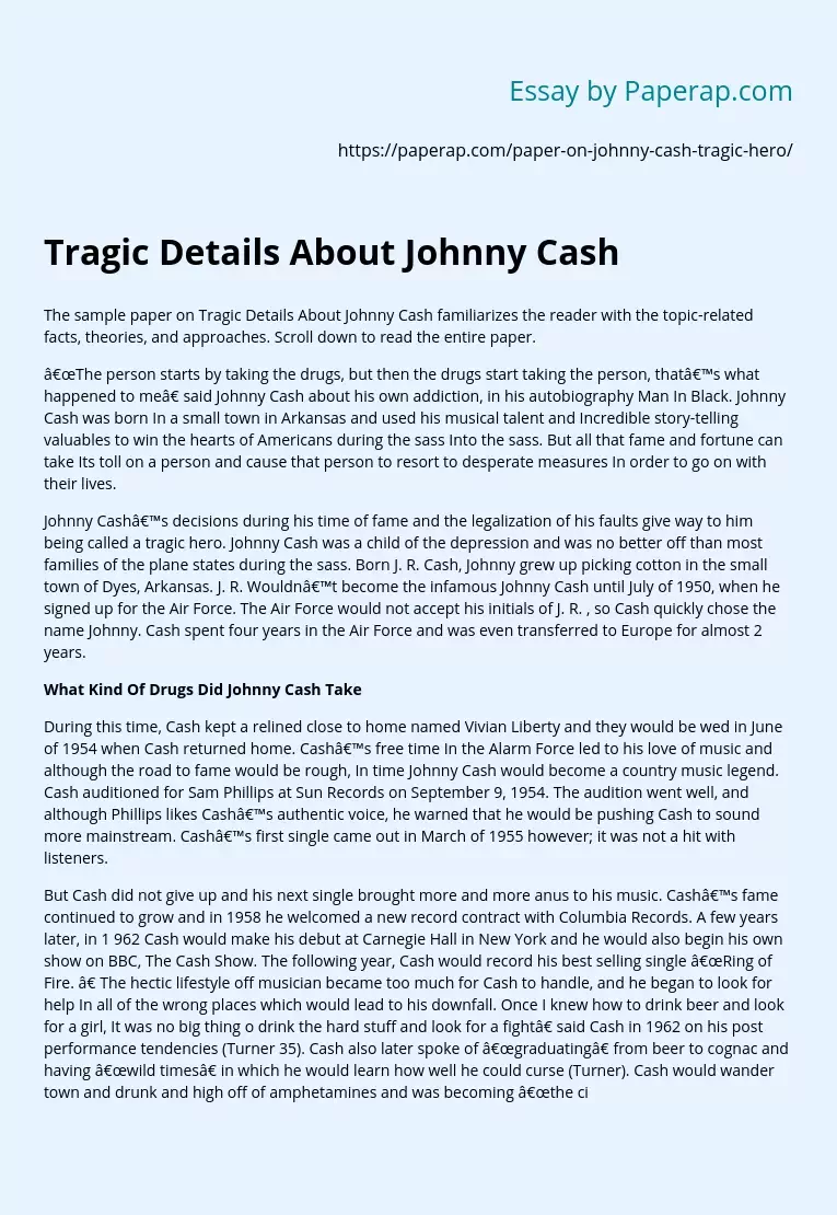 Tragic Details About Johnny Cash