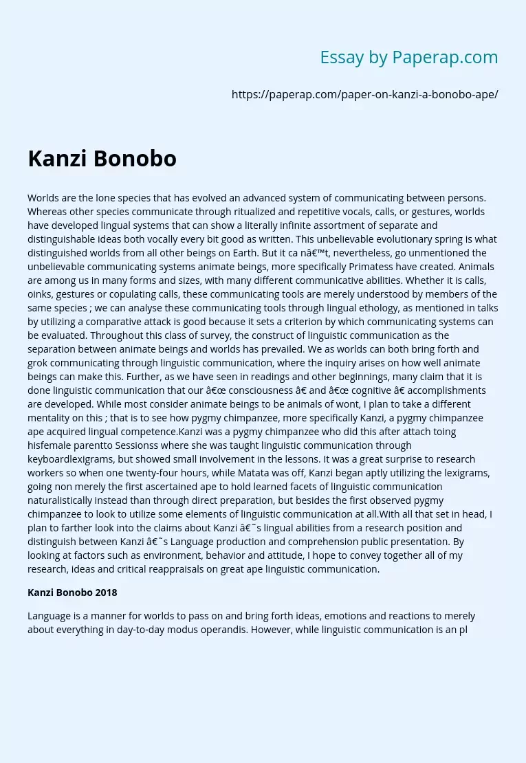 Kanzi Bonobo