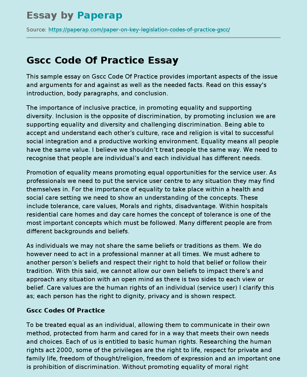 Gscc Code Of Practice