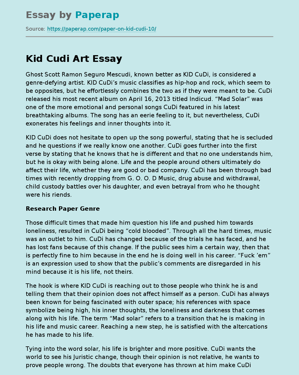 Genre-Defying KID CuDi: Hip-Hop and Rock Fusion