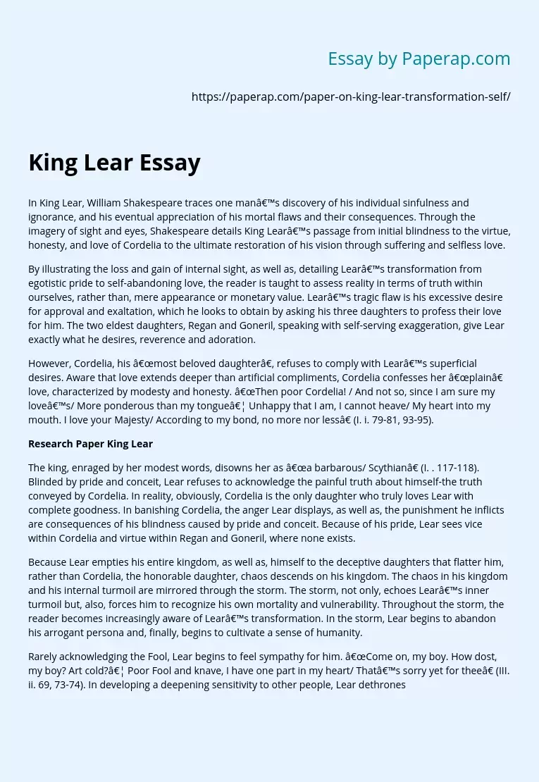 King Lear Essay