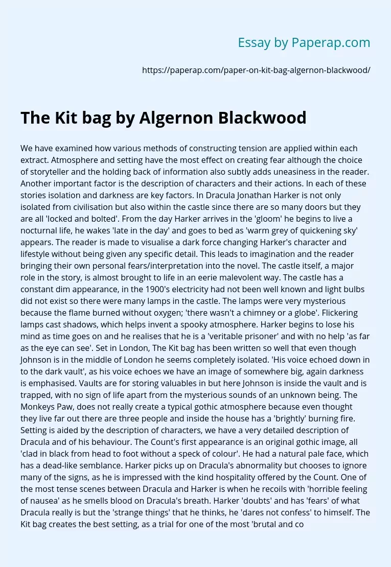The Kit bag by Algernon Blackwood