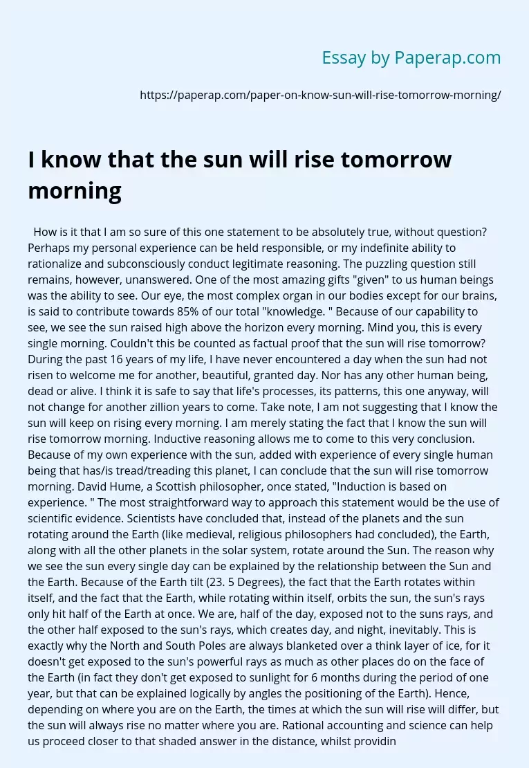 i-know-that-the-sun-will-rise-tomorrow-morning-free-essay-example