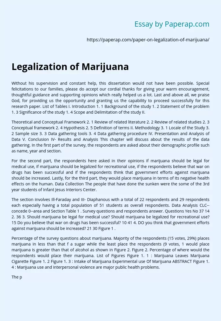 Реферат: Should Marijuana Be Legalized Essay Research Paper