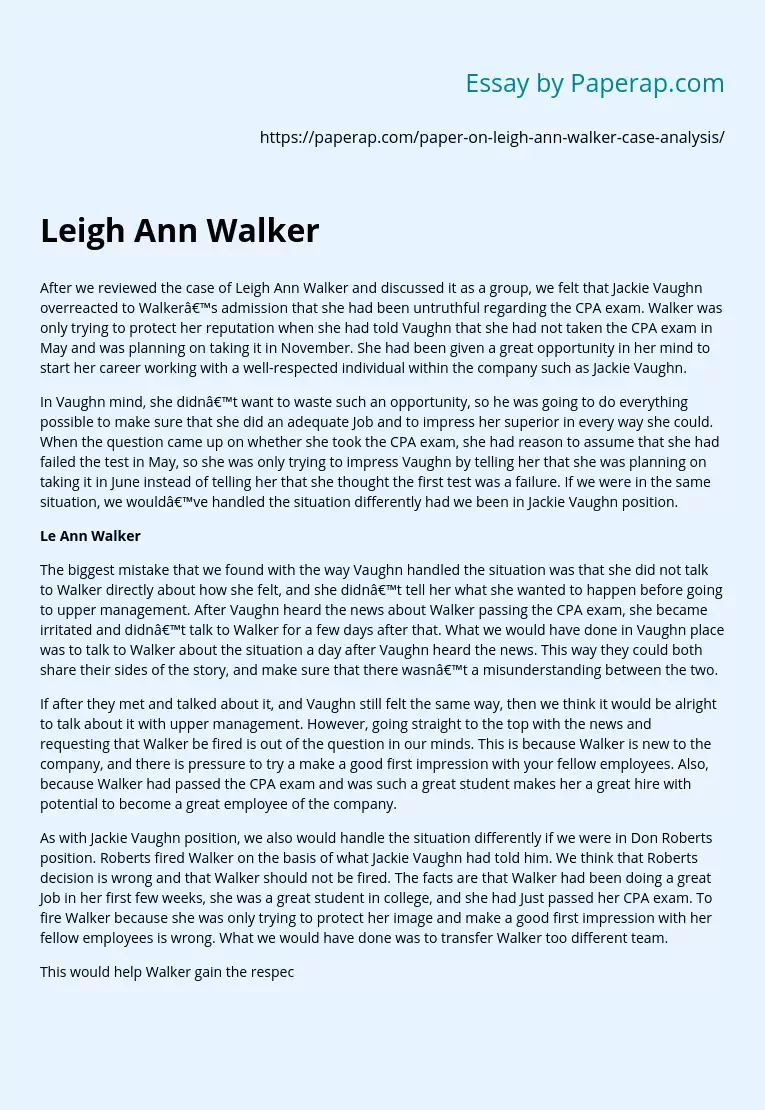 Leigh Ann Walker