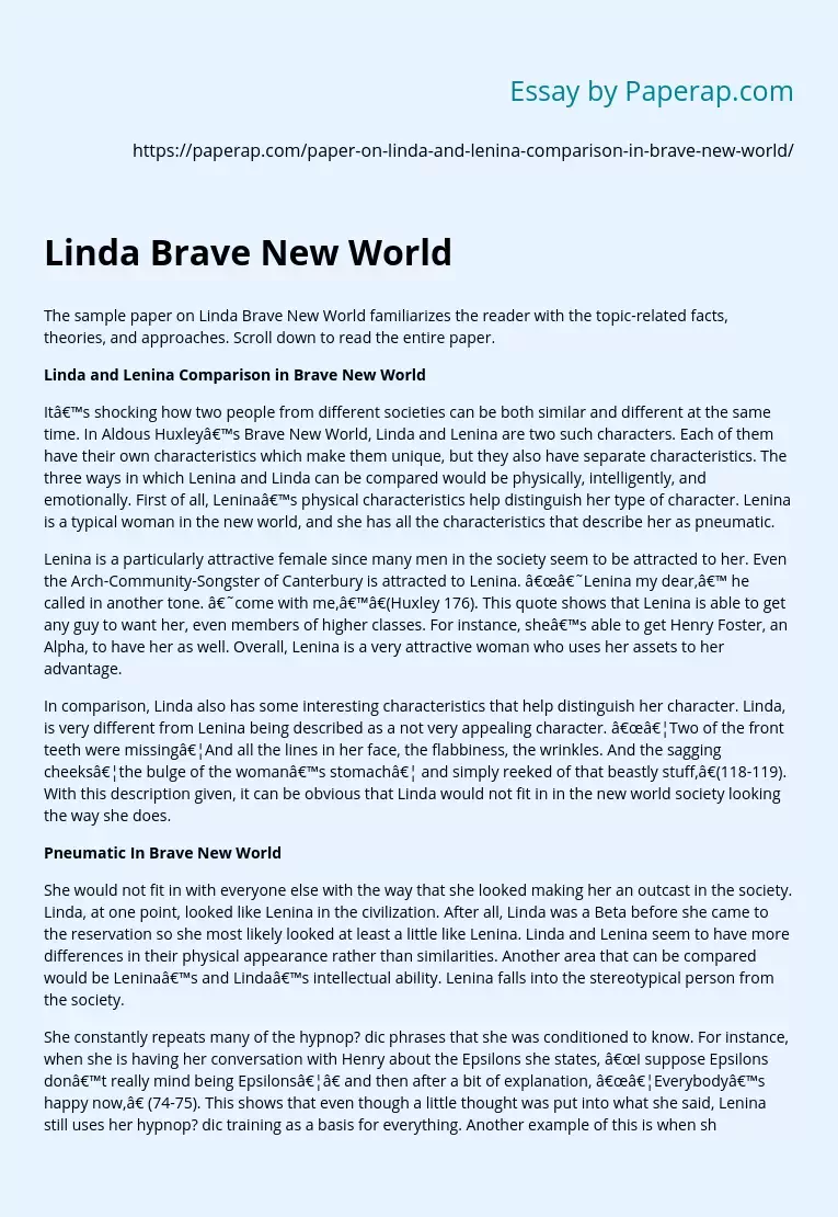 Linda Brave New World