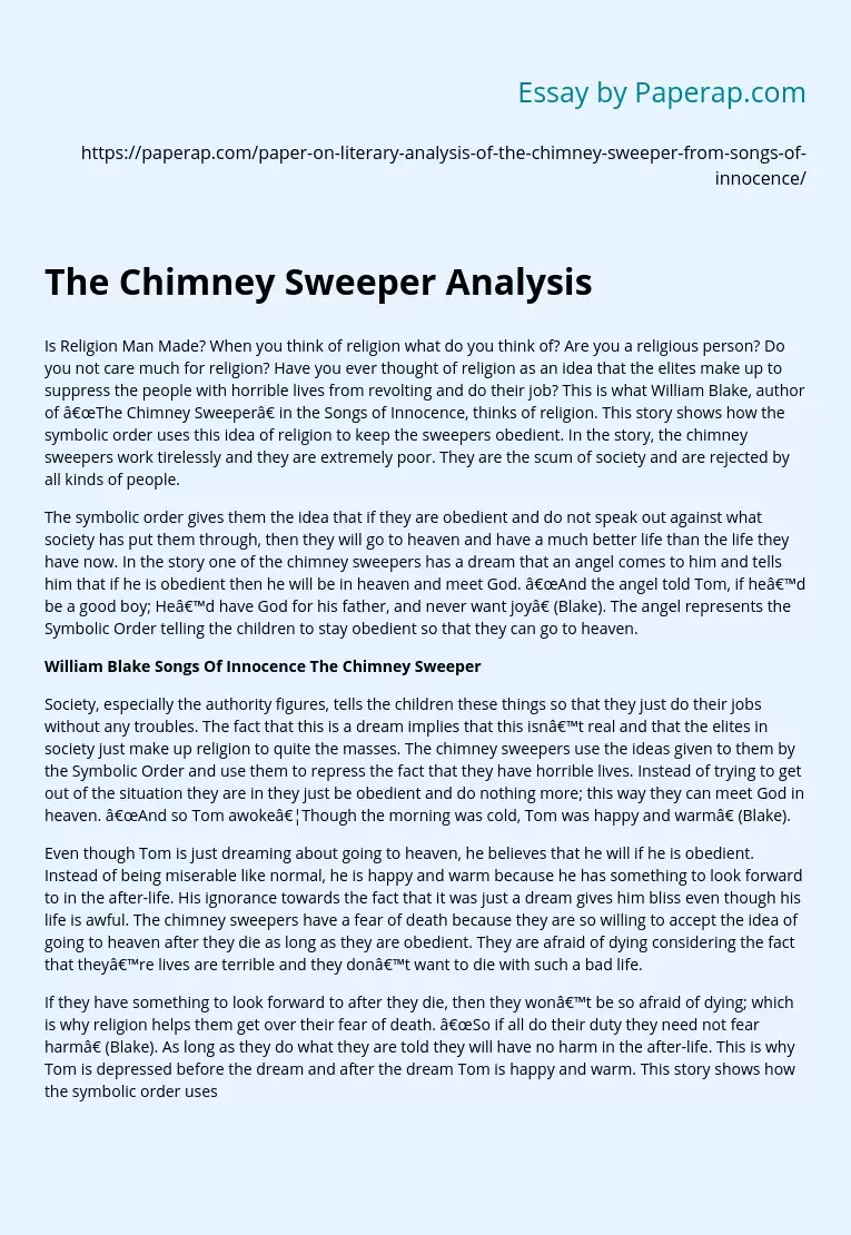 The Chimney Sweeper Analysis