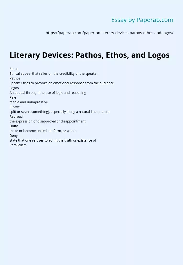 Literary Devices: Pathos, Ethos, and Logos