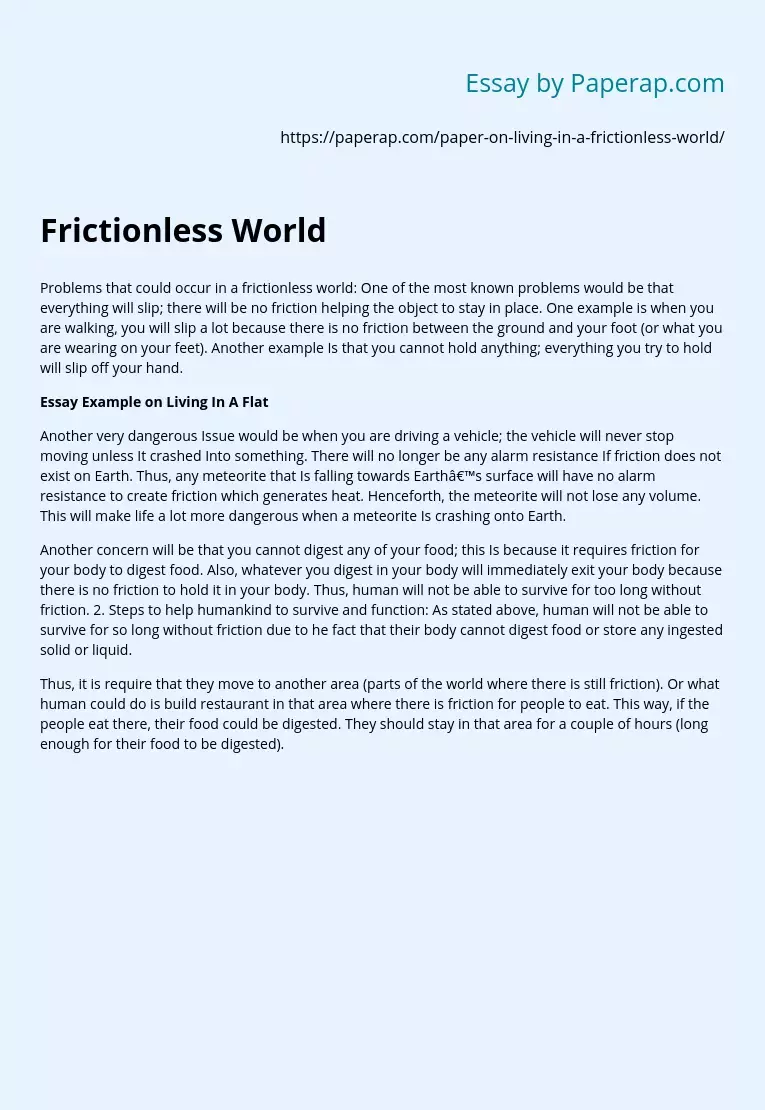 Frictionless World