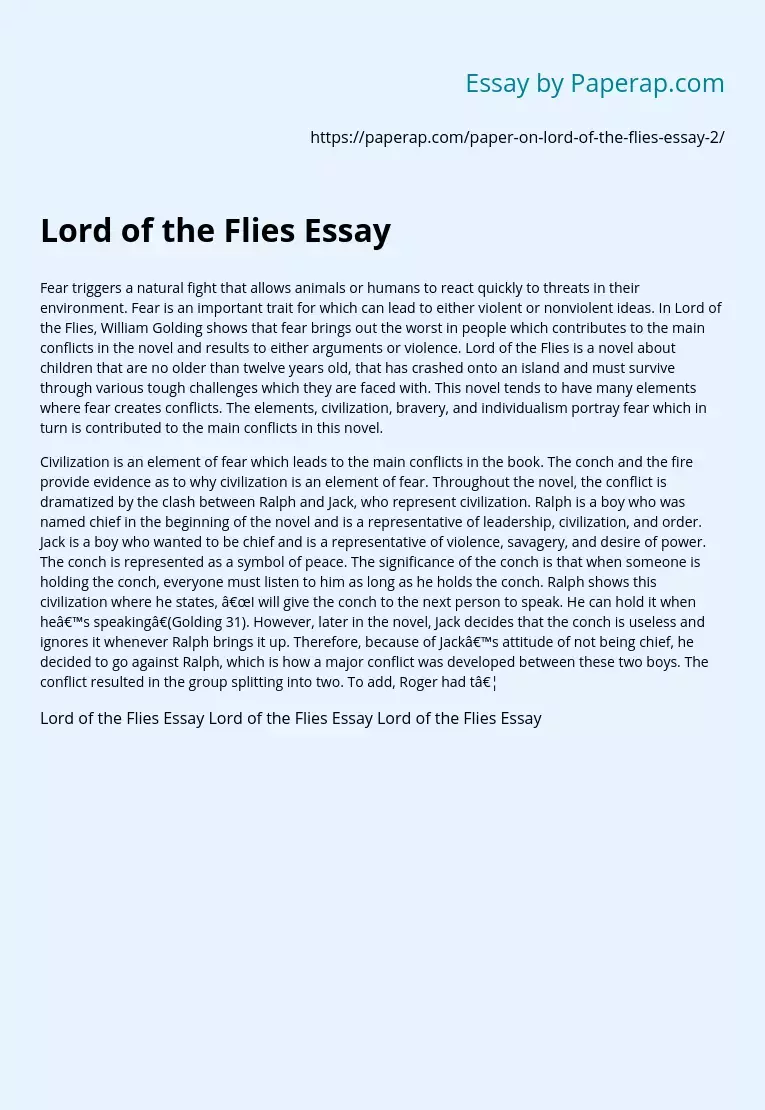 Lord of the Flies Essay