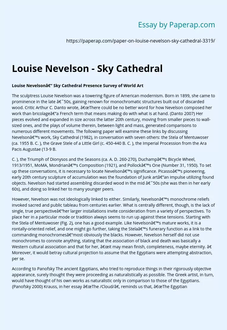 Louise Nevelson - Sky Cathedral