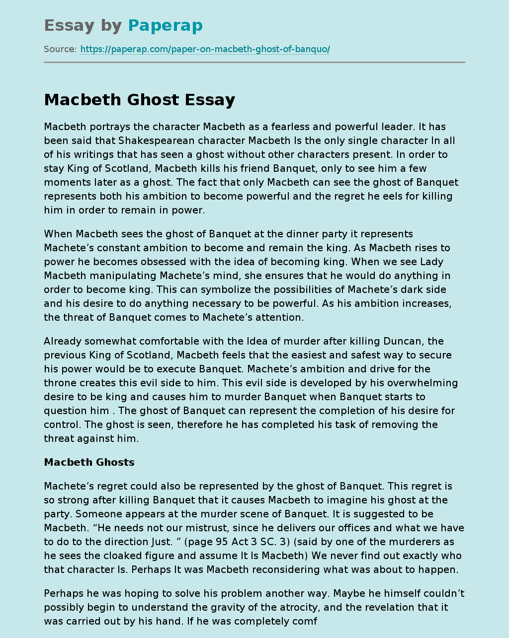 Macbeth: Fearless and Powerful Leader
