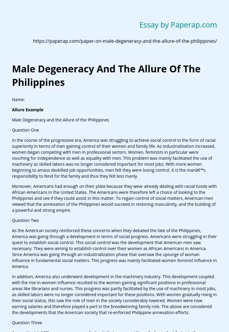 Male Degeneracy And The Allure Of The Philippines