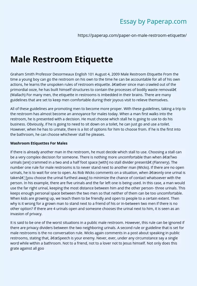 Male Restroom Etiquette