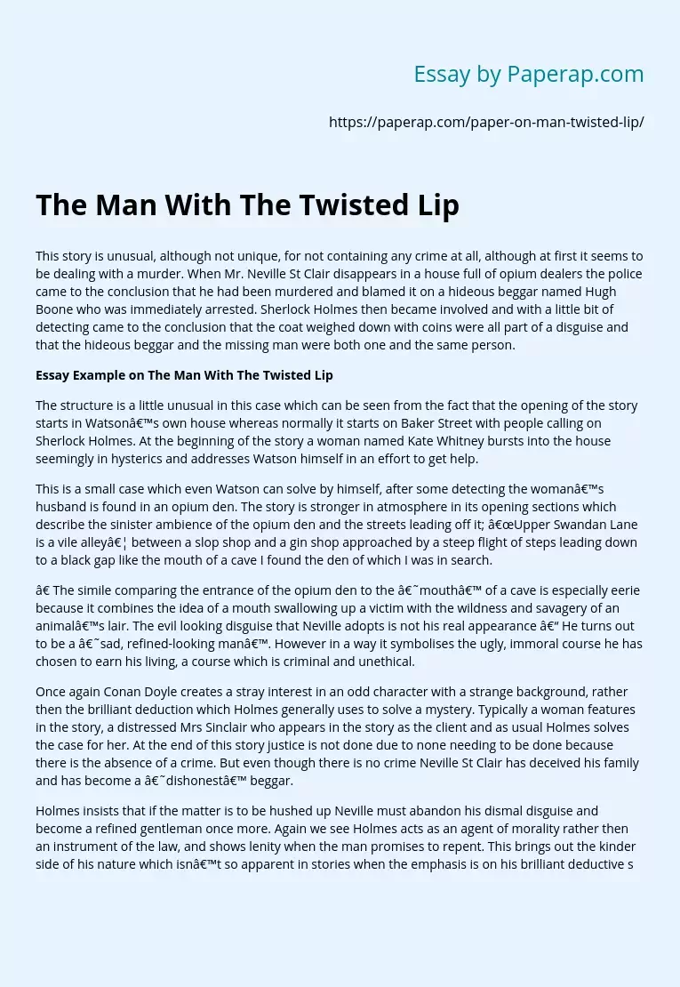 The Man With The Twisted Lip