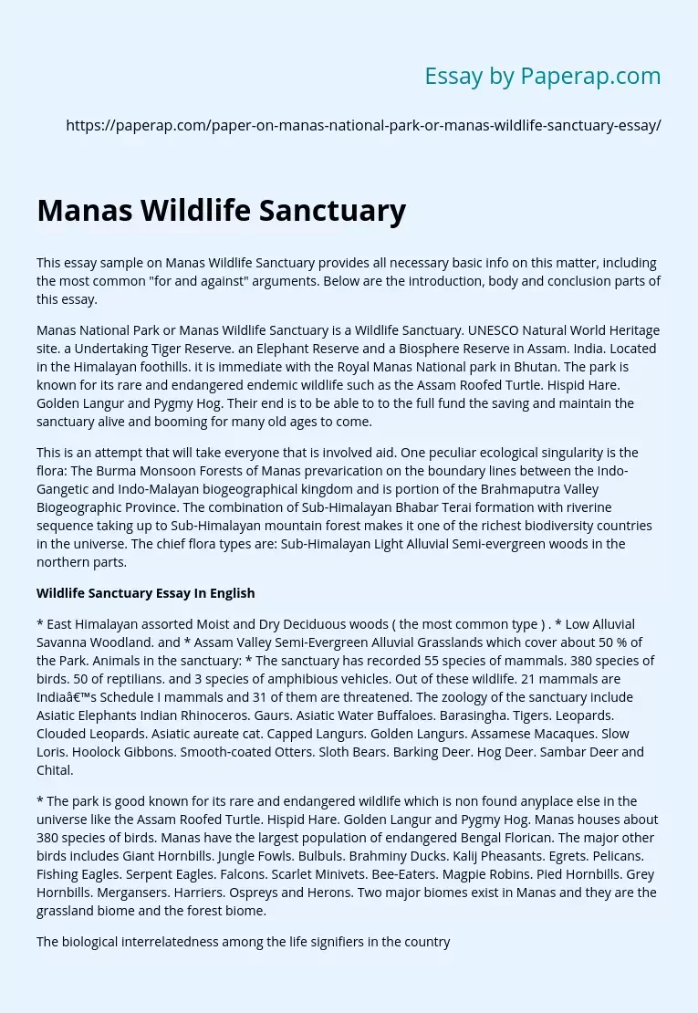 Manas Wildlife Sanctuary