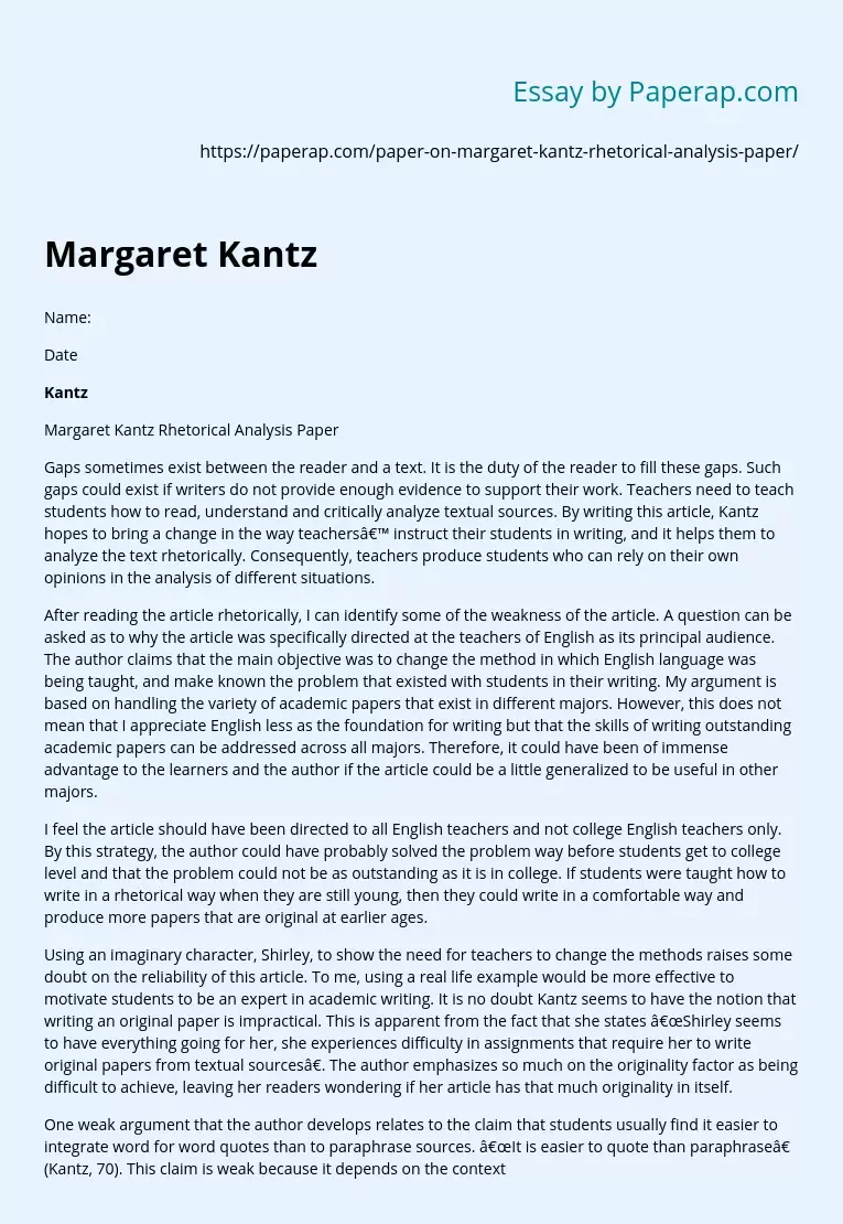 Margaret Kantz