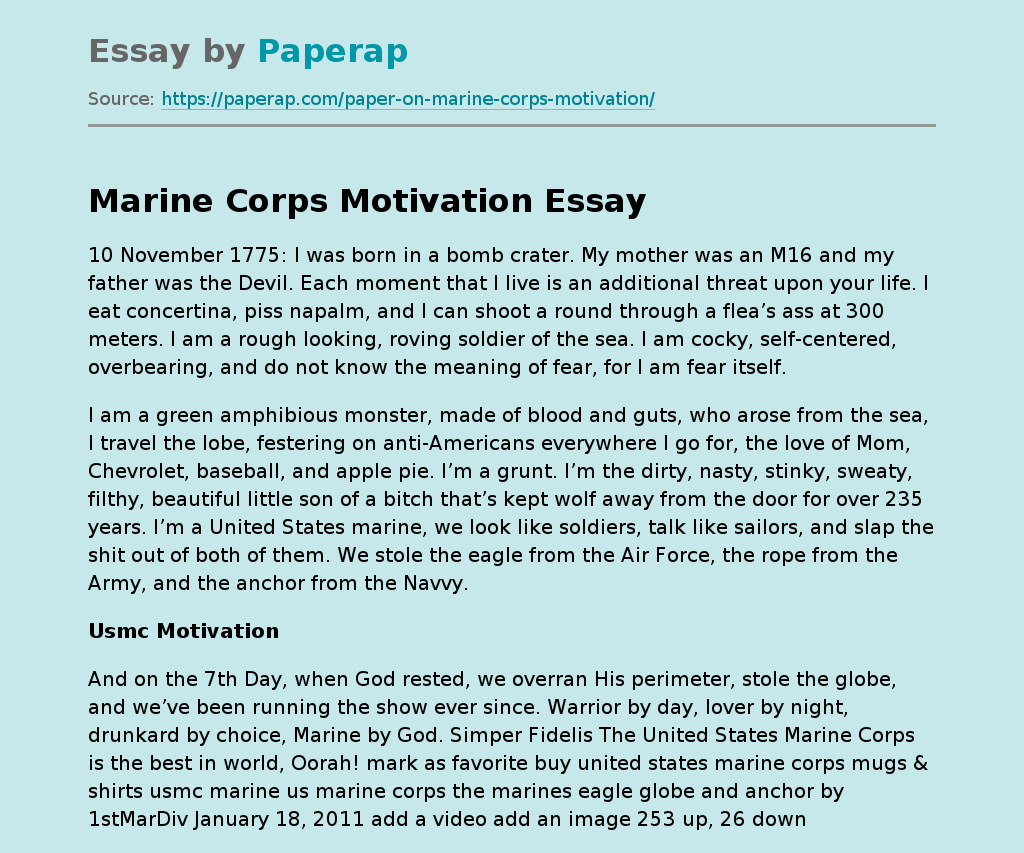 Marine Corps Motivation