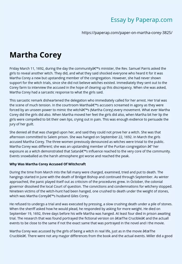 Martha Corey