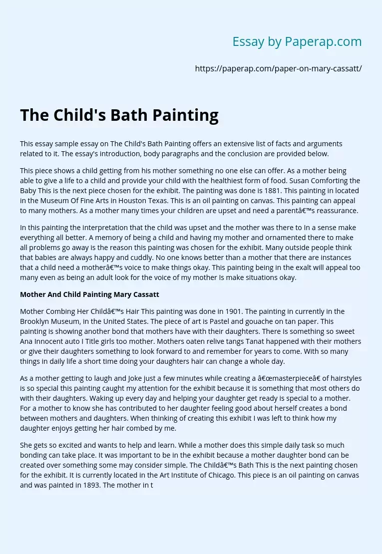 The Child's Bath Painting