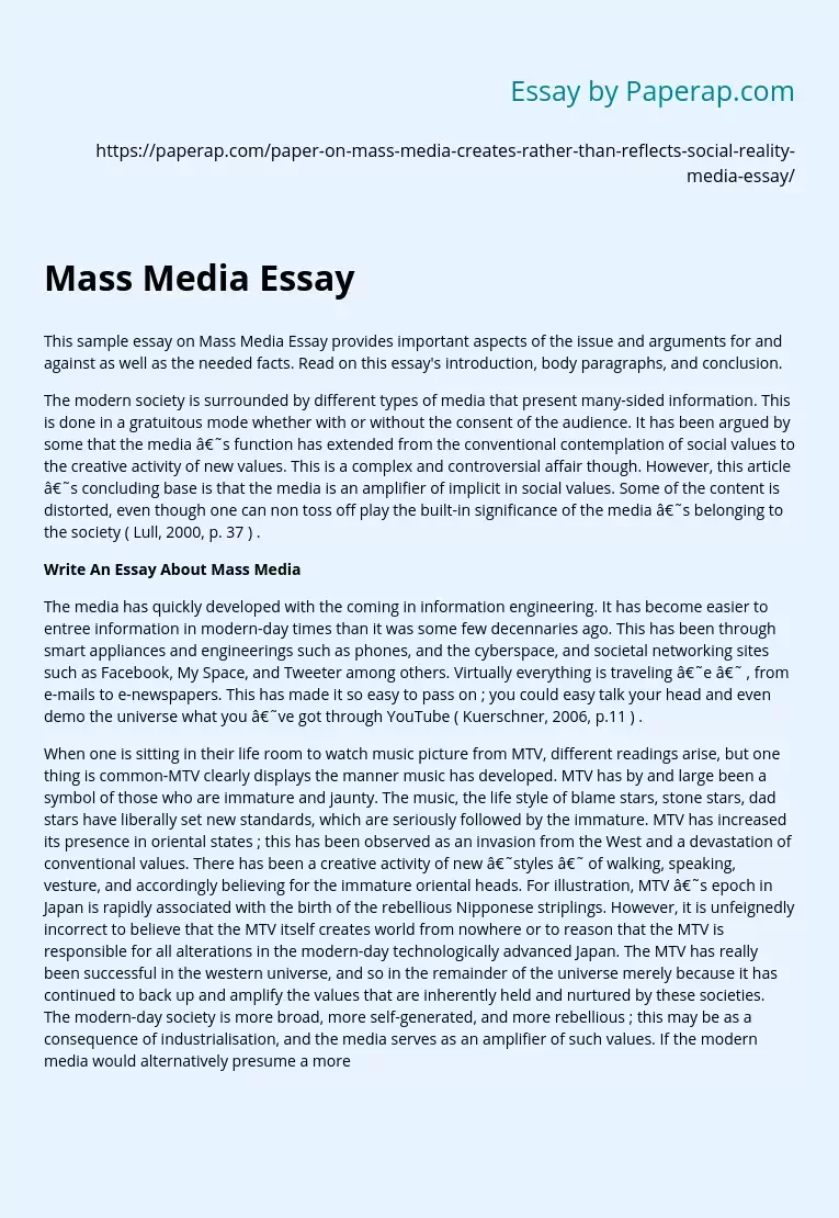 How Mass Media Creates Social Reality