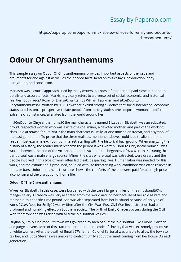 Odour Of Chrysanthemums