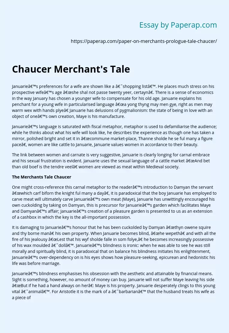 Chaucer Merchant's Tale