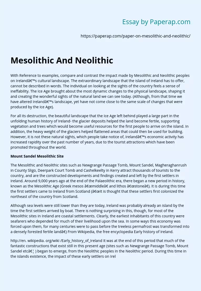Mesolithic And Neolithic