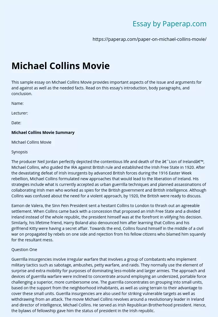 Michael Collins Movie