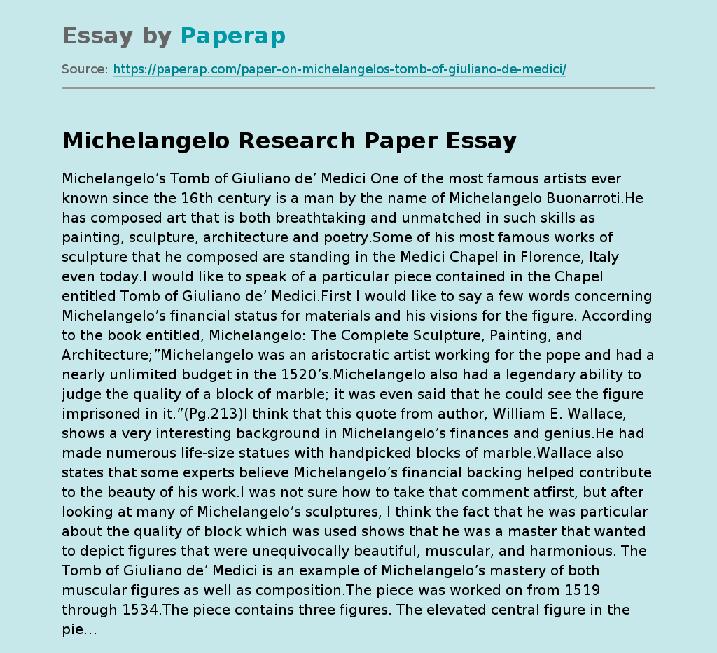 Michelangelo Research Paper