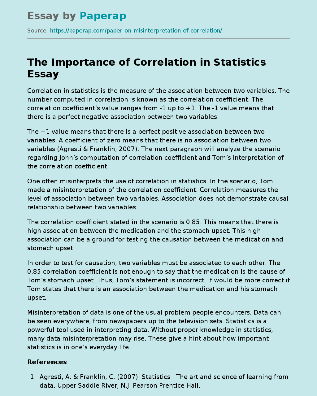 The Importance of Correlation in Statistics