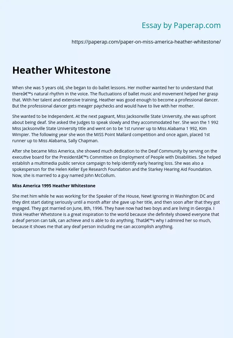 Heather Whitestone