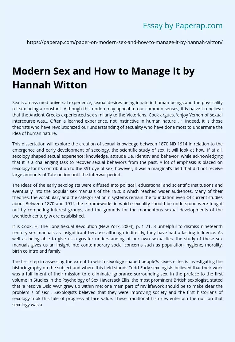 Modern Sex and How to Manage It by Hannah Witton