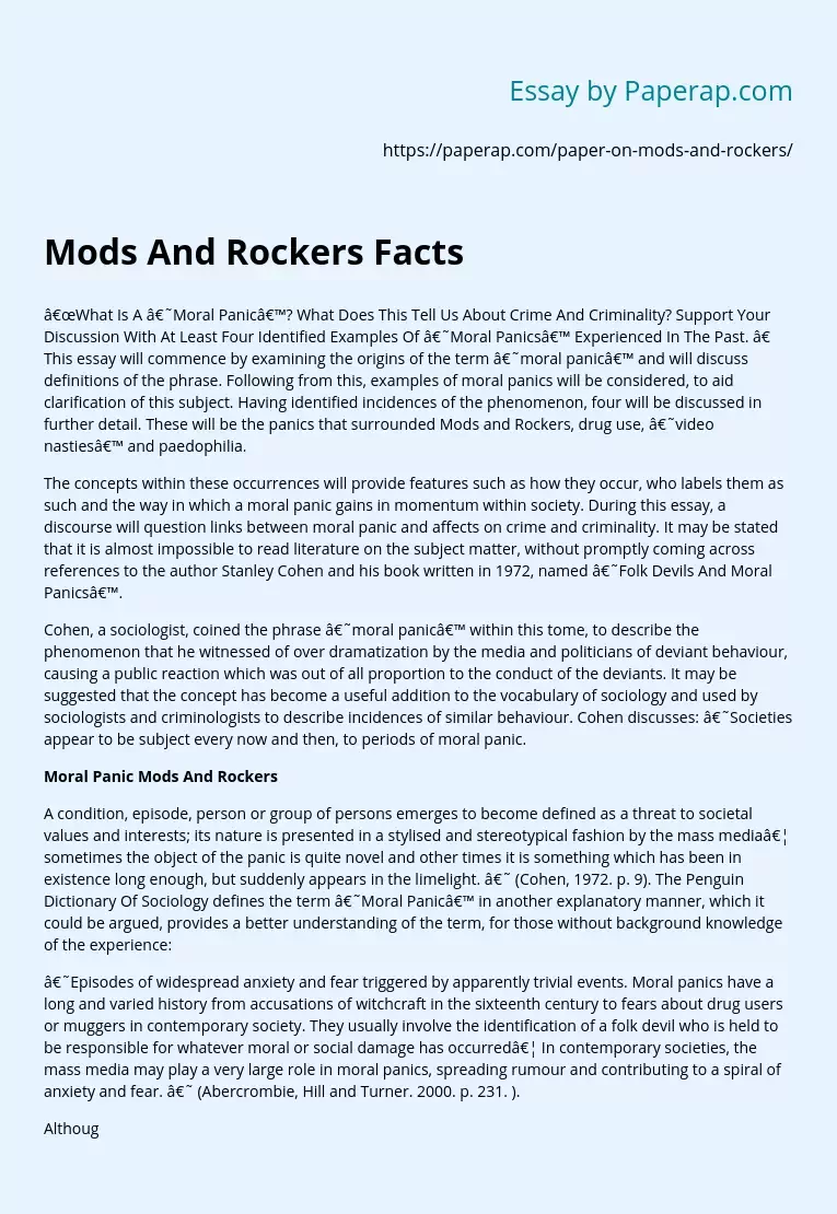 Mods And Rockers Facts