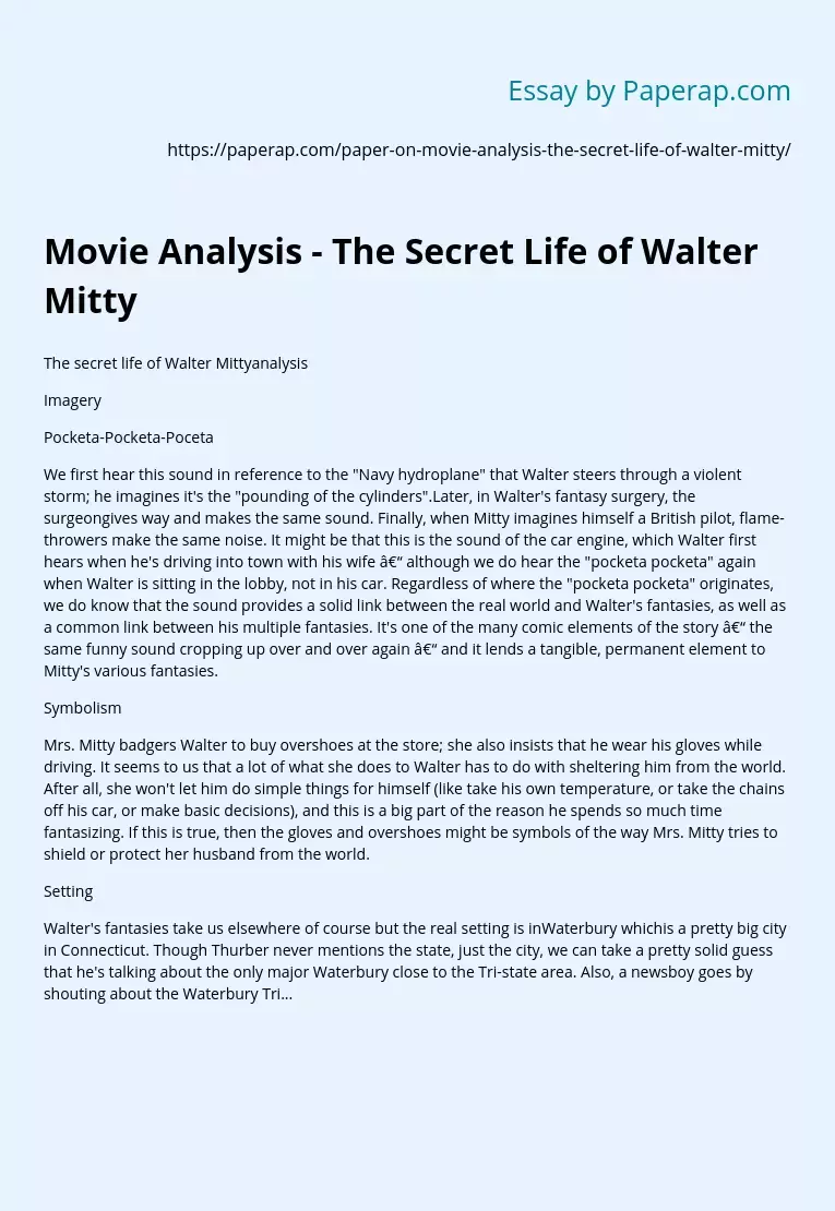 Movie Analysis - The Secret Life of Walter Mitty