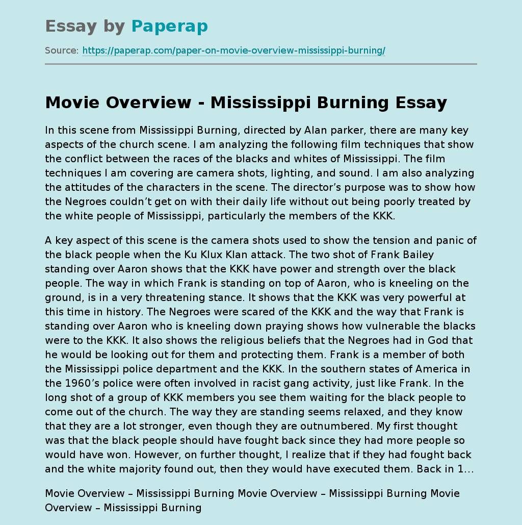 Movie Overview - Mississippi Burning