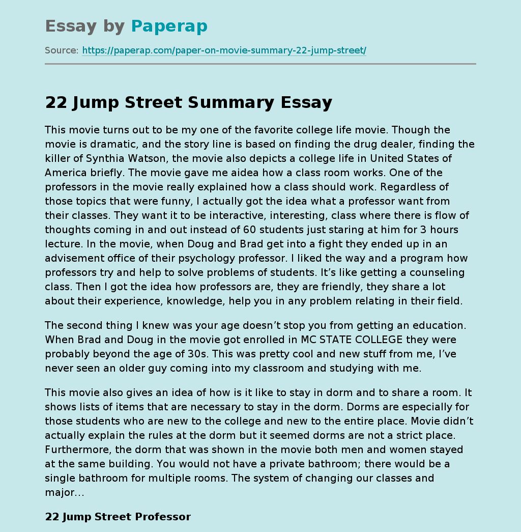 22 Jump Street Summary