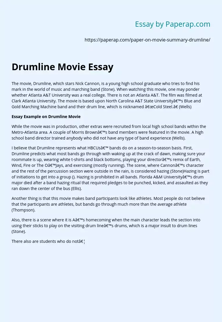 Drumline Movie Essay
