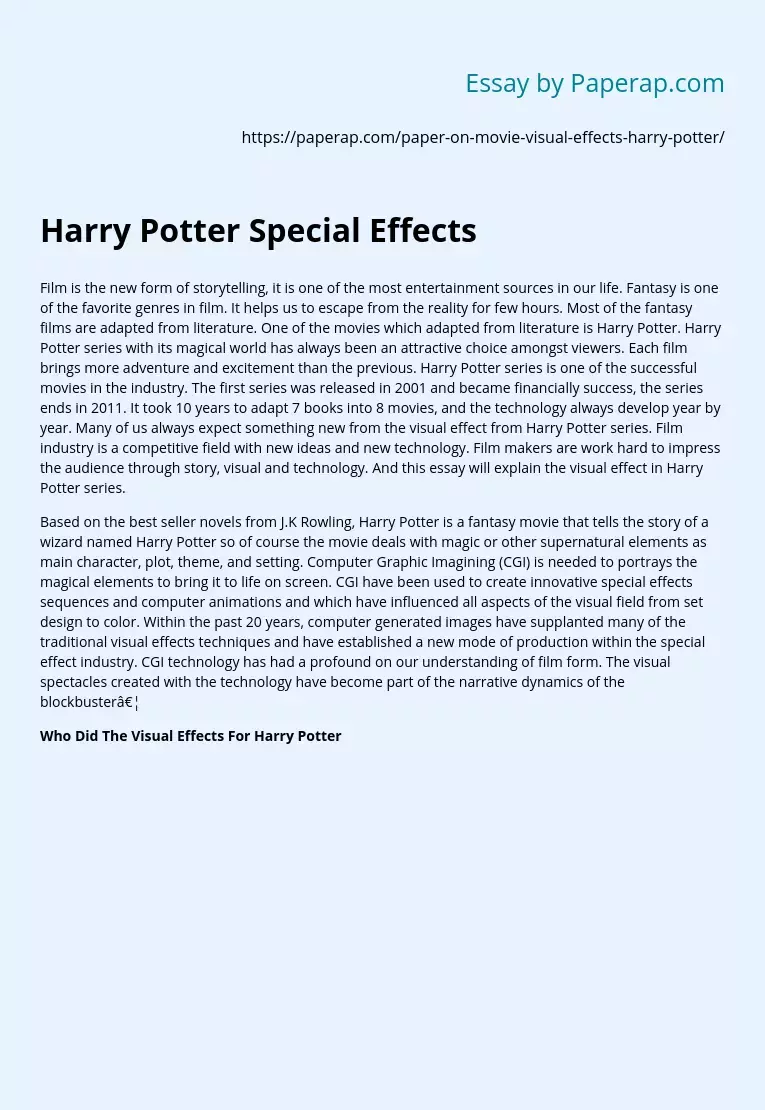Harry Potter Special Effects