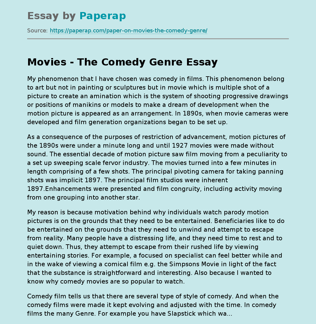 essay about comedy genre