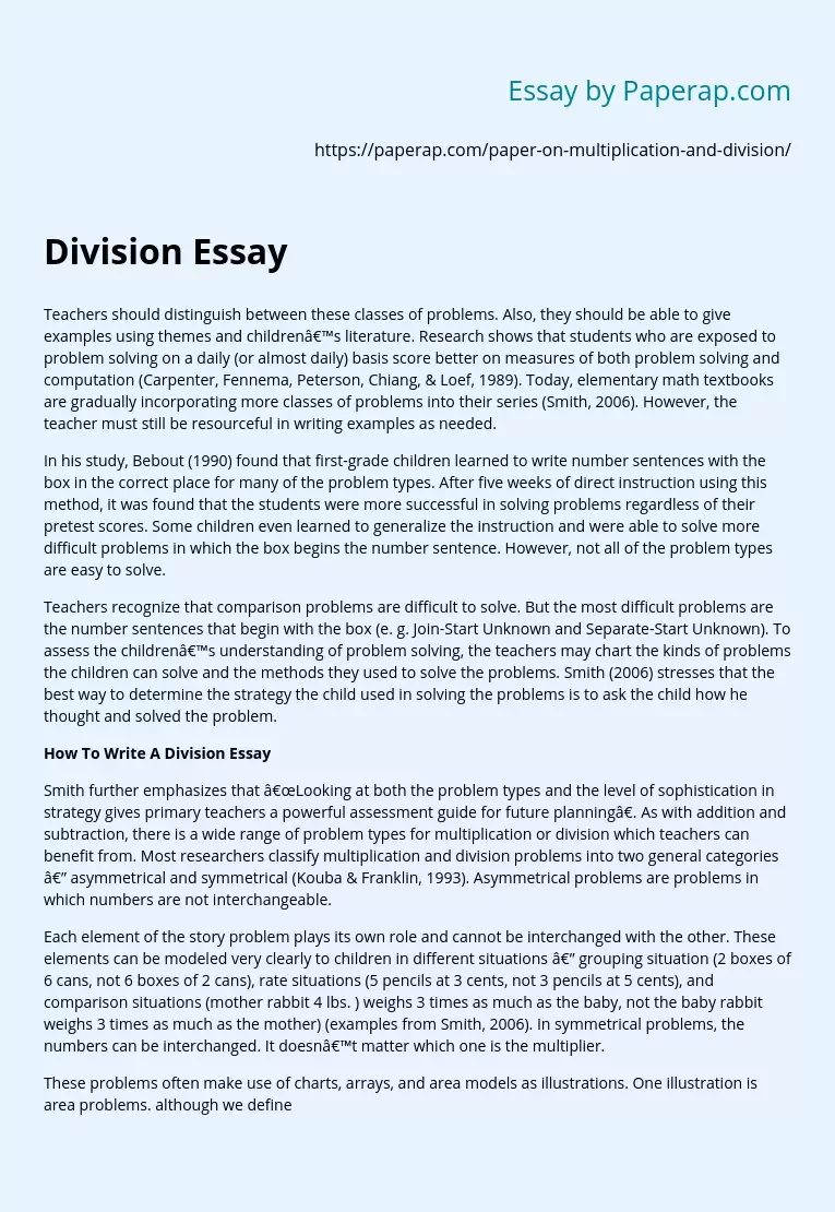 Division Essay