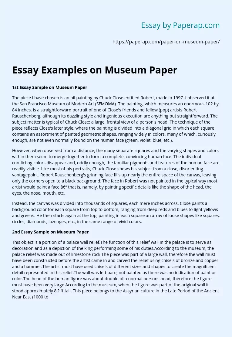 Essay Examples on Museum Paper