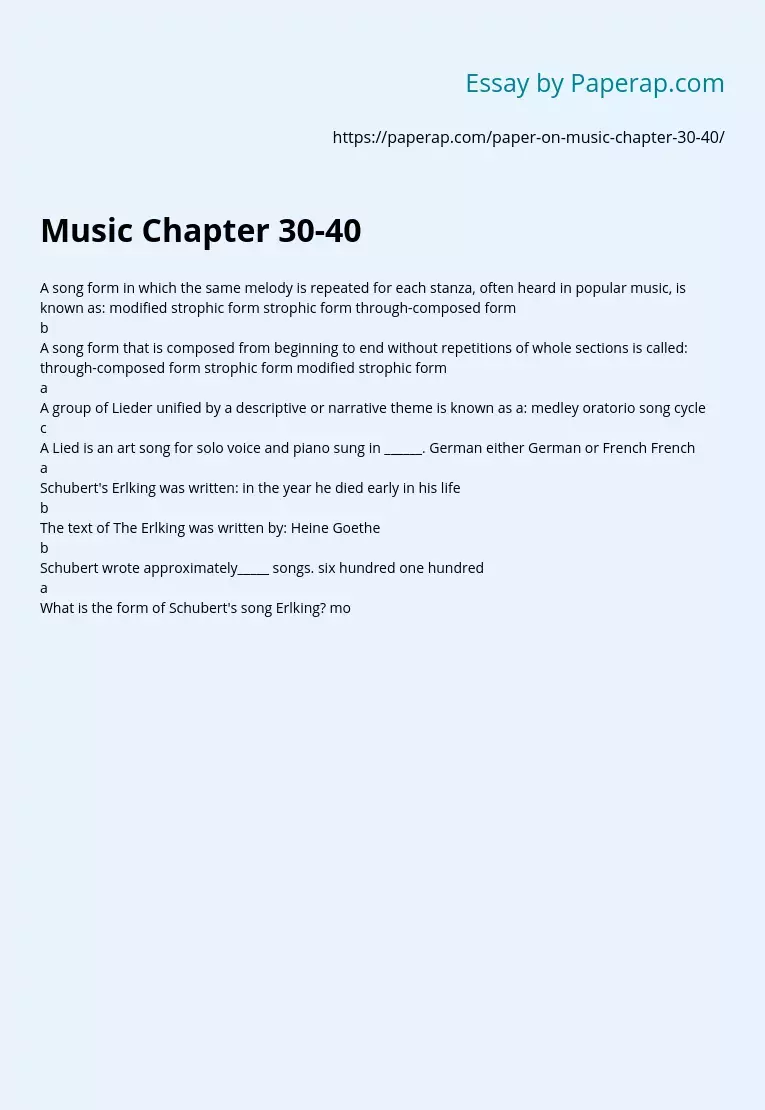 Music Chapter 30-40